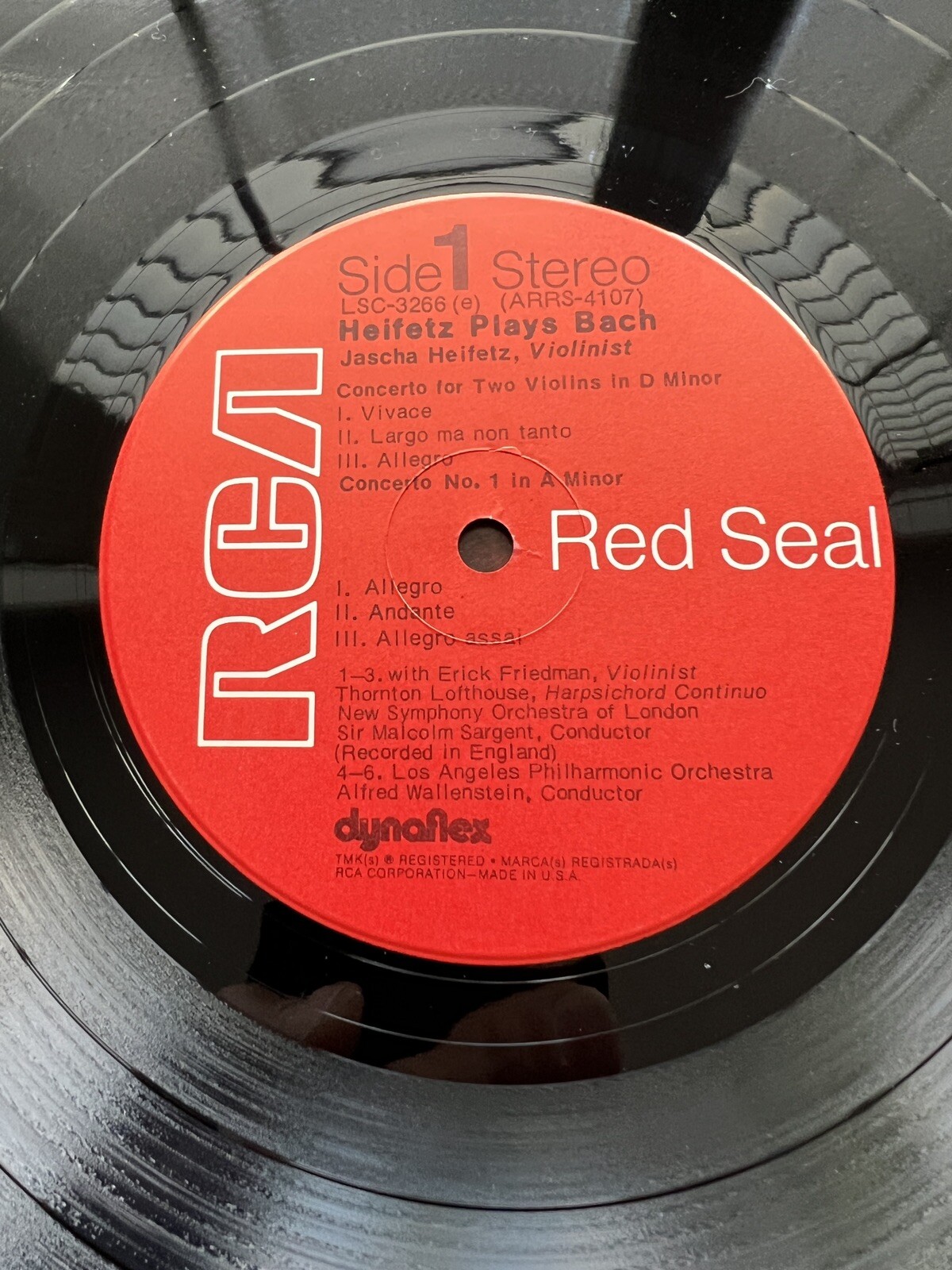 Jascha Heifetz Plays Bach - Erick Friedman - RCA LSC-3266 - Image 2