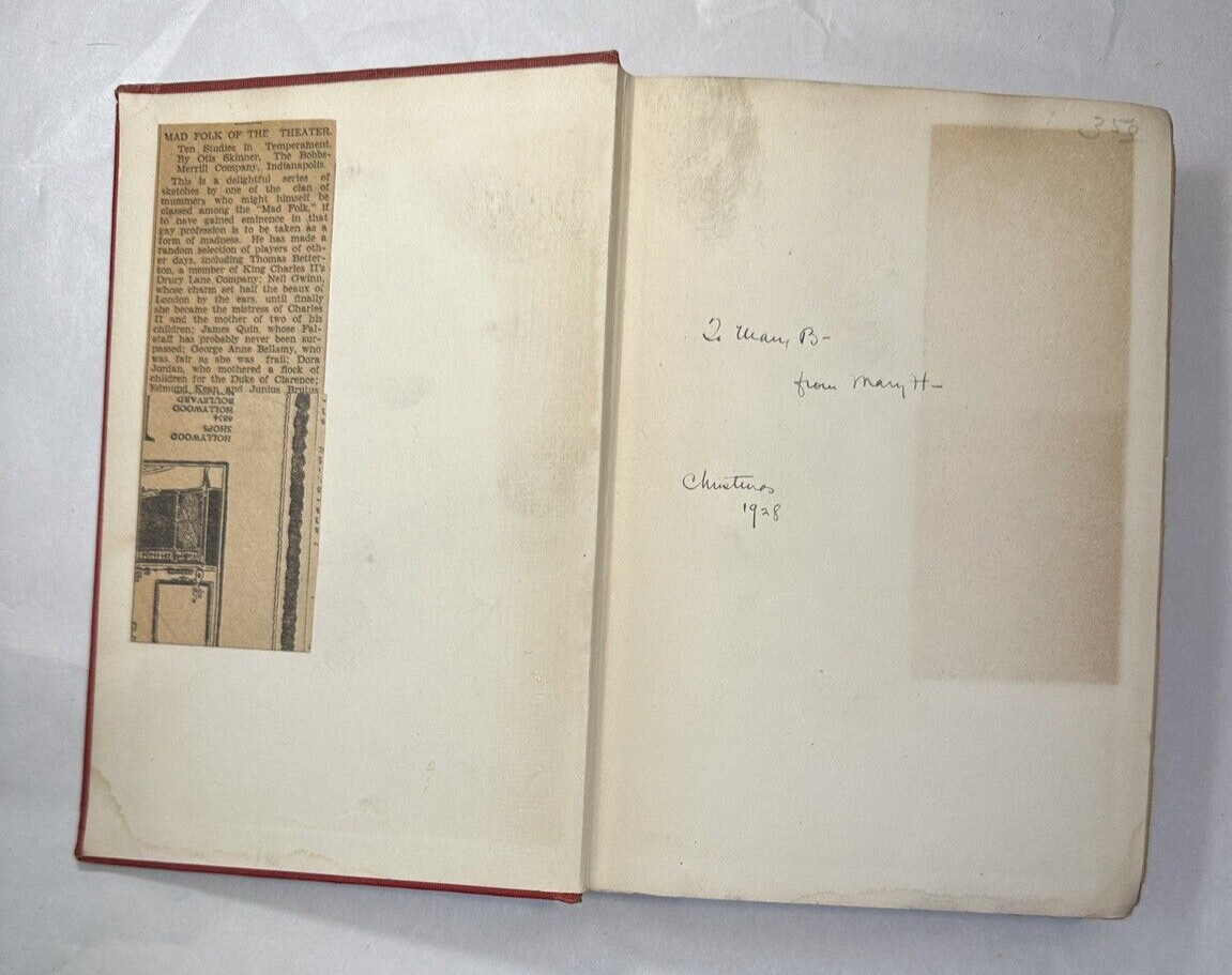 Mad Folk of the Theatre - Otis Skinner,  1928 - Hardcover - Image 1