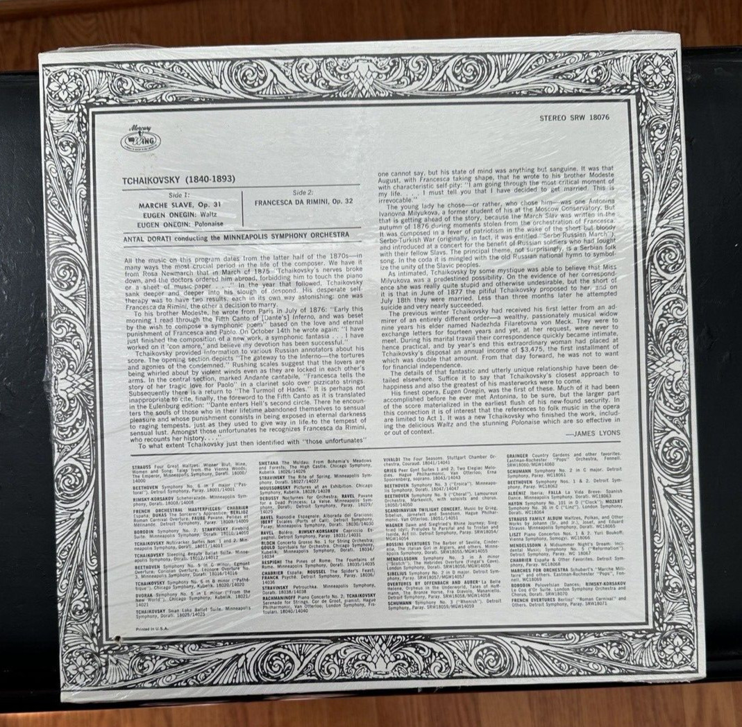 SEALED: Tchaikovsky / Antal Dorati - Minneapolis Symp -Mercury Wing – SRW 18076 - Image 1