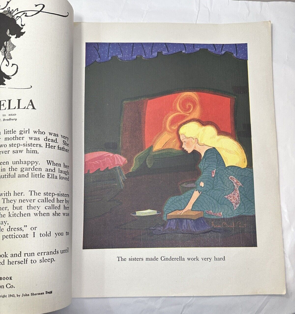 Vintage Mary Perks 1943 Cinderella - Illustrated American Crayon Co. - Image 2