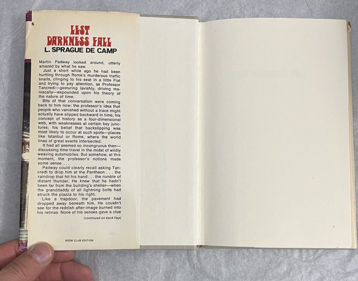 Lest Darkness Fall by L. Sprague de Camp - 1949 Hardcover, DJ - Image 1