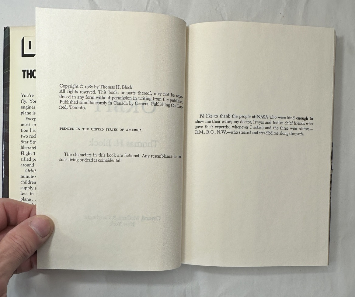 Orbit Thomas H Block 1982 HC DJ Sci Fi, Coward McCann & Geoghegan - Image 2