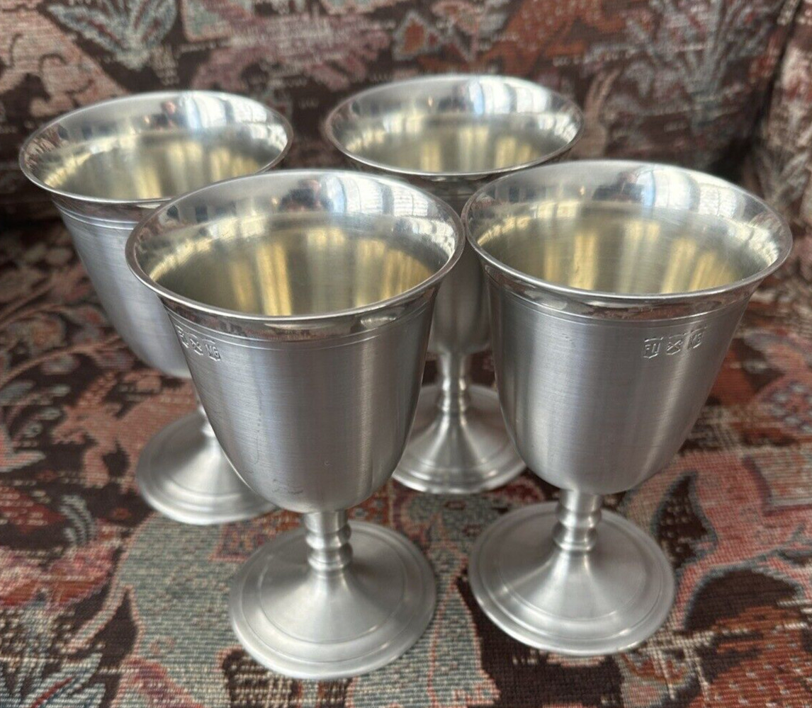 Four (4) Faemam Pewter Goblets - 5 1/2 " Tall