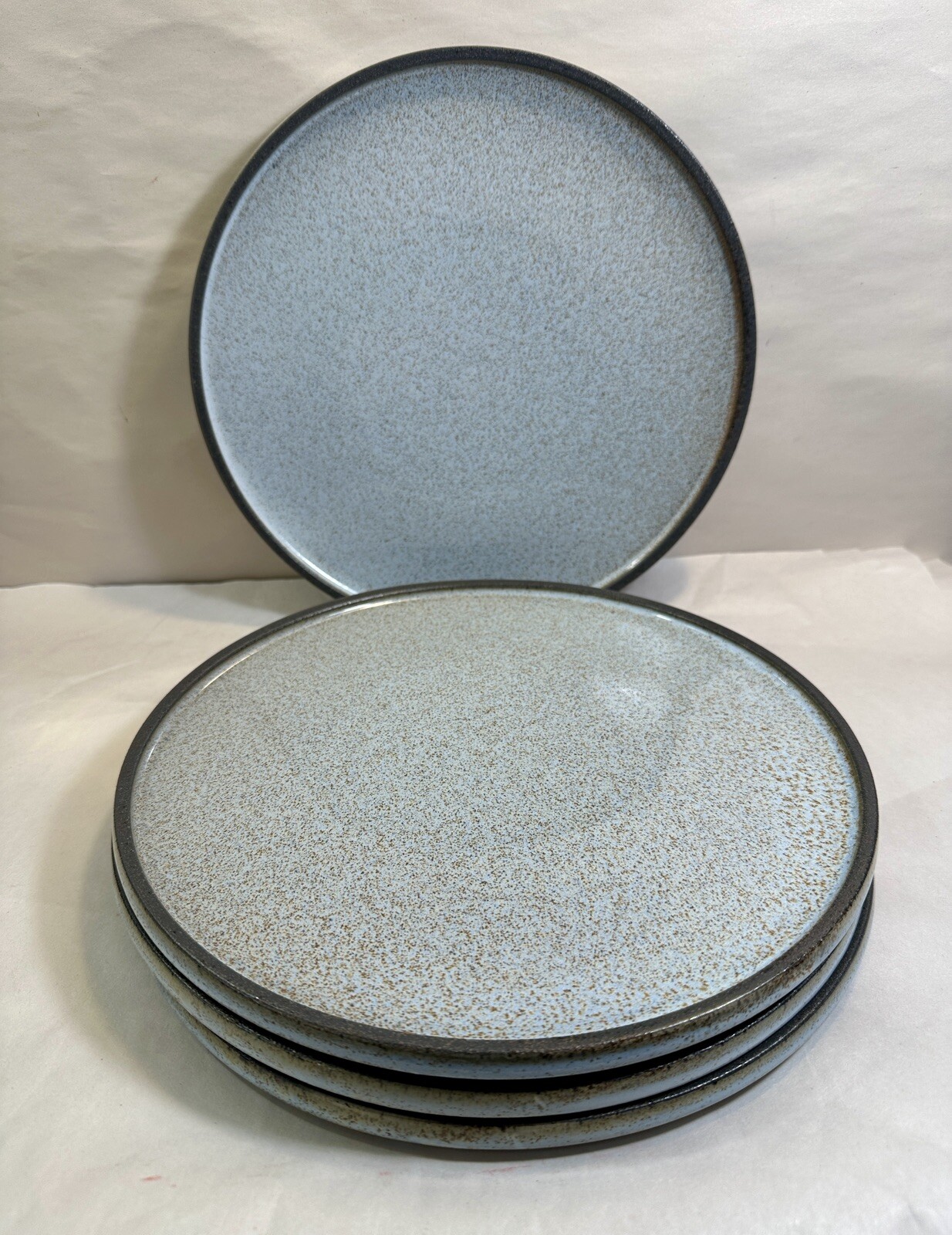FOUR Stone +lain Vince Stoneware Rustic Dinner Plates - 10-5/8" - NEW / UNBOXED