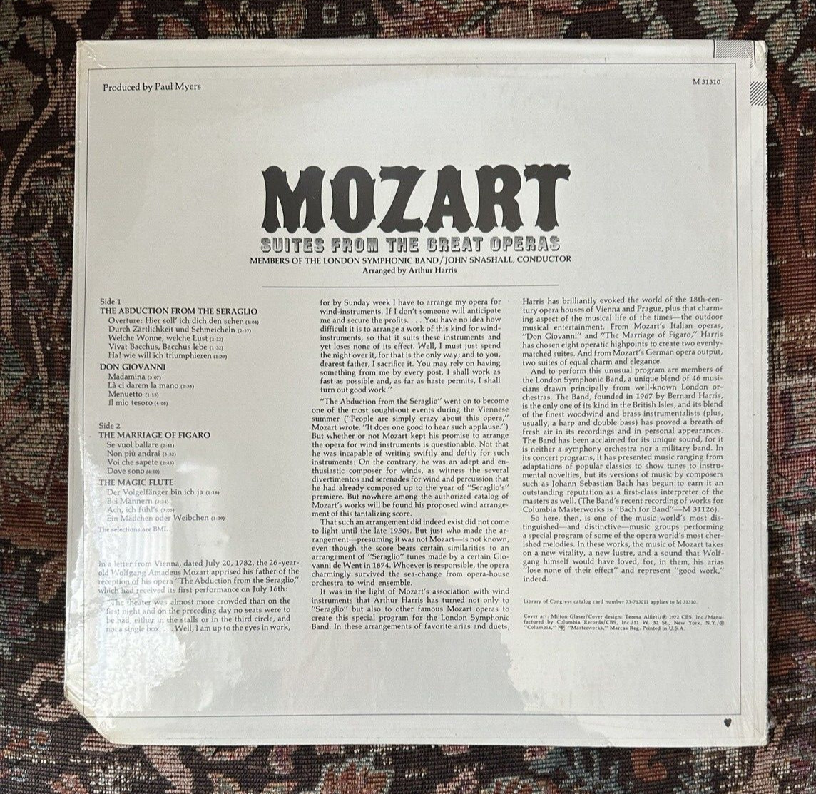SEALED: Mozart: Suites From The Great Operas - Columbia M31310 - Image 1