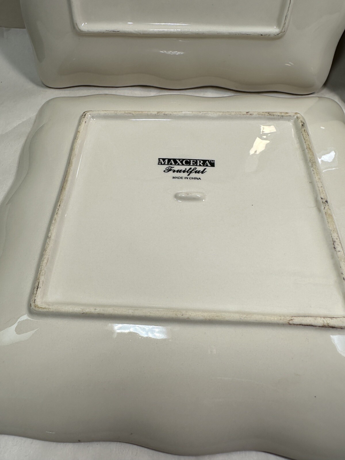 MAXCERA Hand Painted “Fruitful” Ceramic Square Plates 9” Inch - Set Of 4 - Image 4