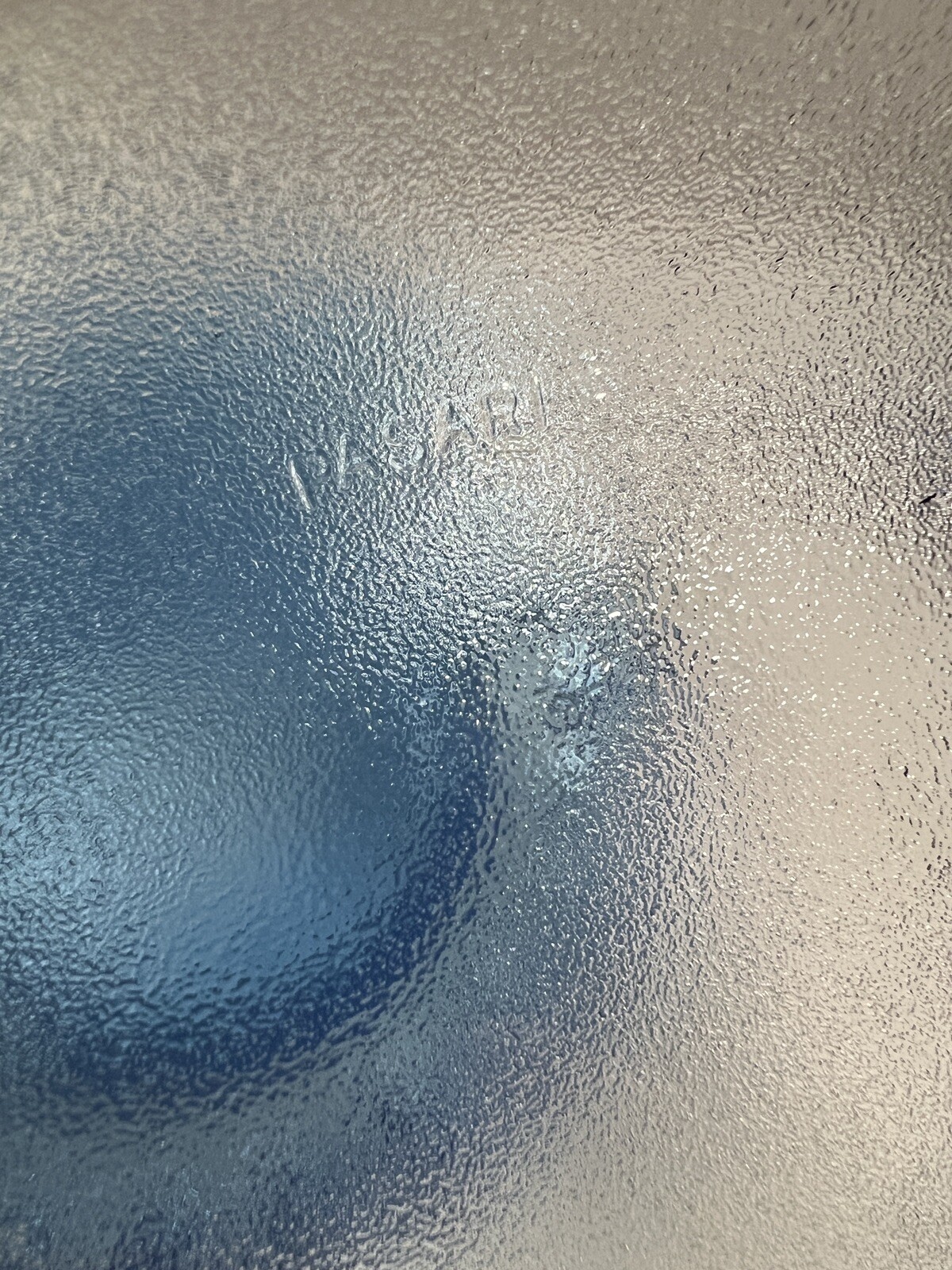 Four Pasari Indonesia 9" Glass Plates Embossed Apple Light Blue - Image 2