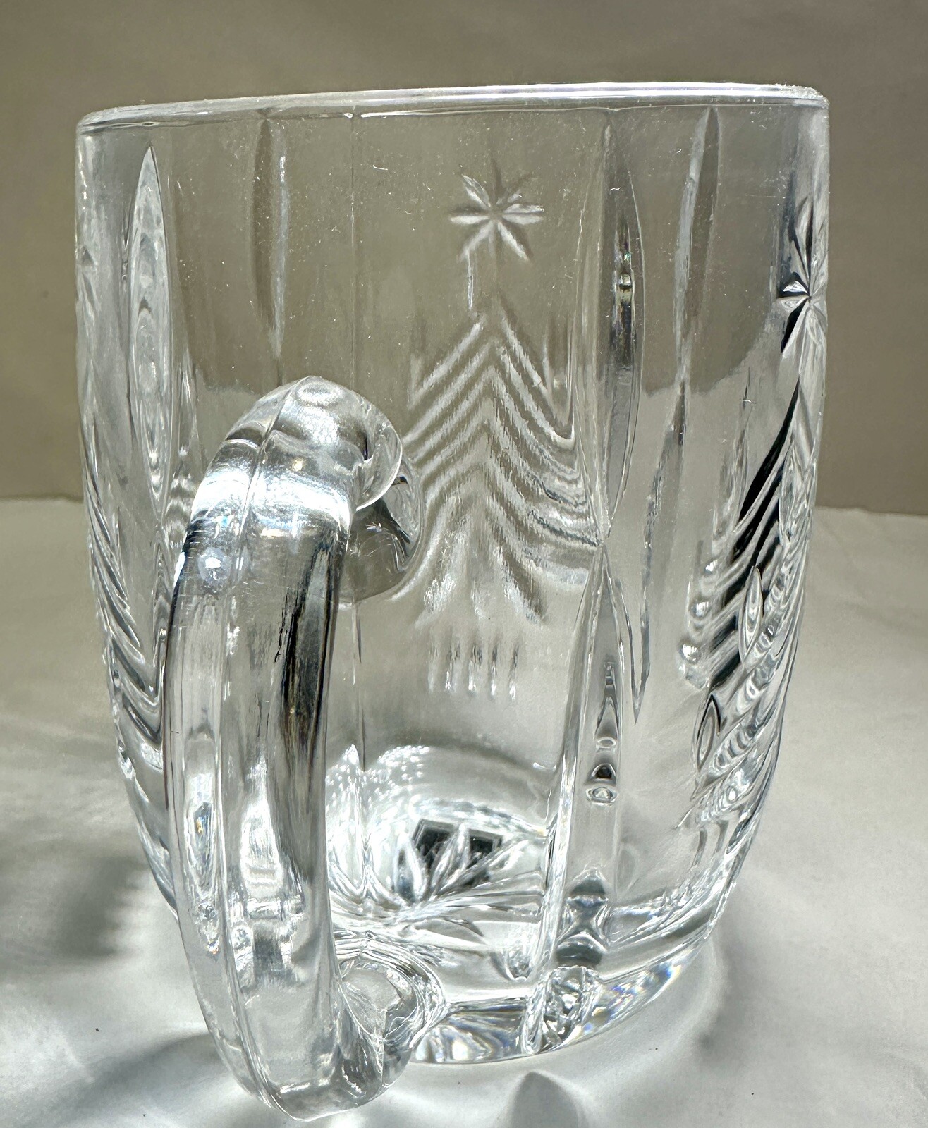 Mikasa Christmas Tree Lead Crystal Coffee / Tea Mug - Holiday - New With Tags - Image 1