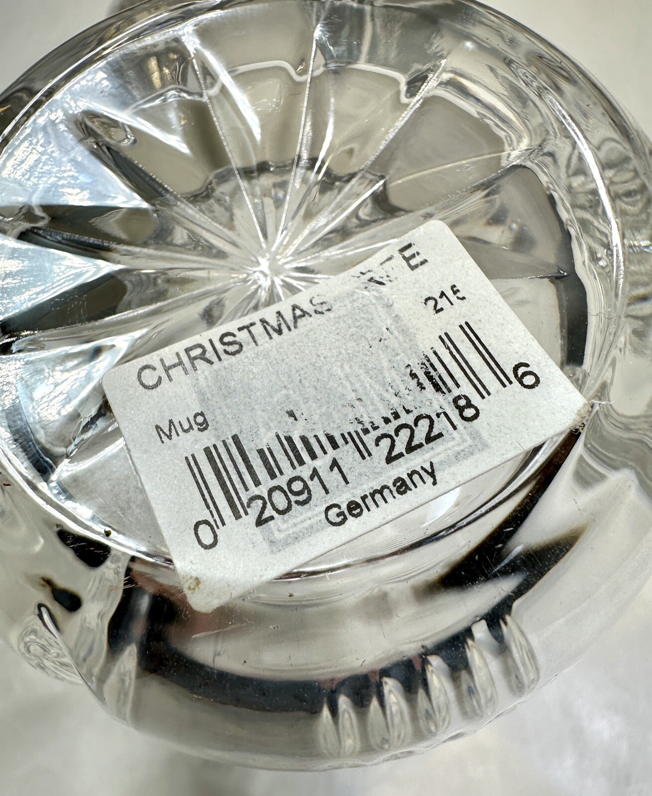 Mikasa Christmas Tree Lead Crystal Coffee / Tea Mug - Holiday - New With Tags - Image 4