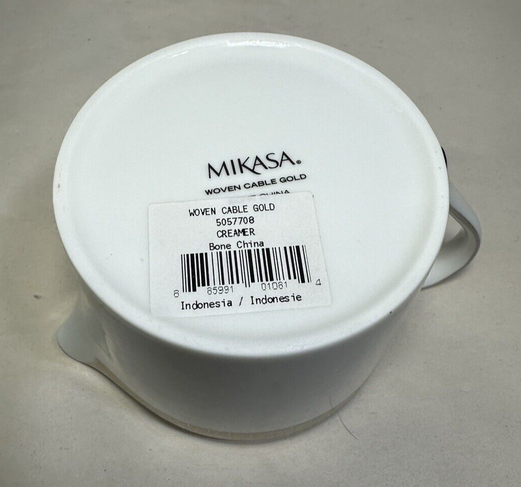 Mikasa Woven Cable Gold Bone China Creamer - New With Tags - Image 3