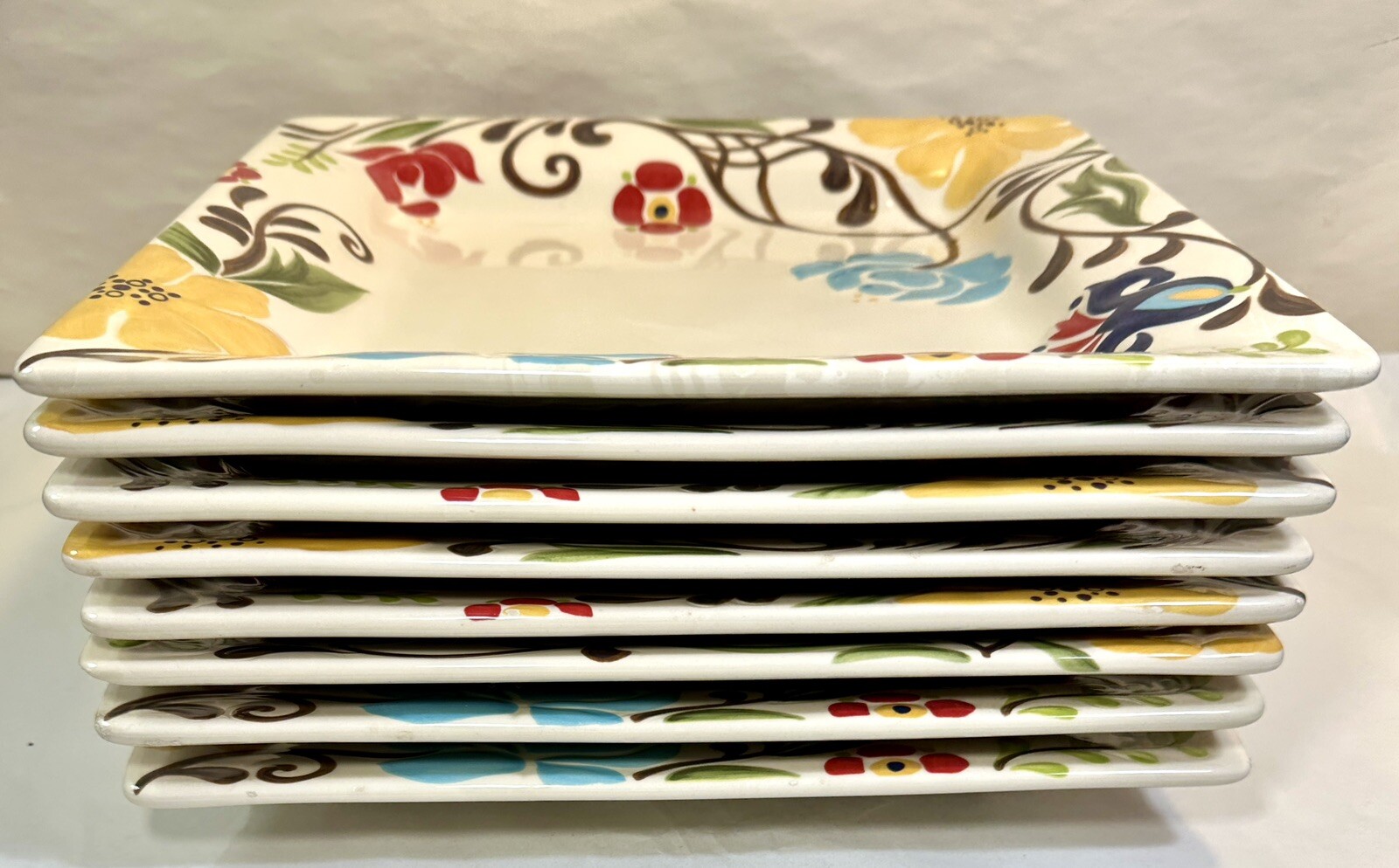 One Square Dinner Plate - Jardine by Vida By Eva Mendes - 10-3/4" - Immaculate - Image 7