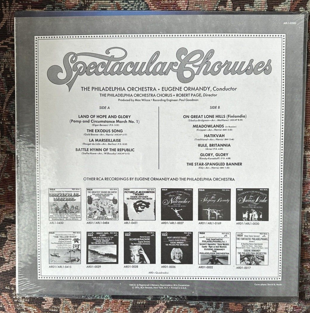 SEALED: Eugene ORMANDY Spectacular Choruses Philadelphia Orch - ARL1-0580 - Image 1