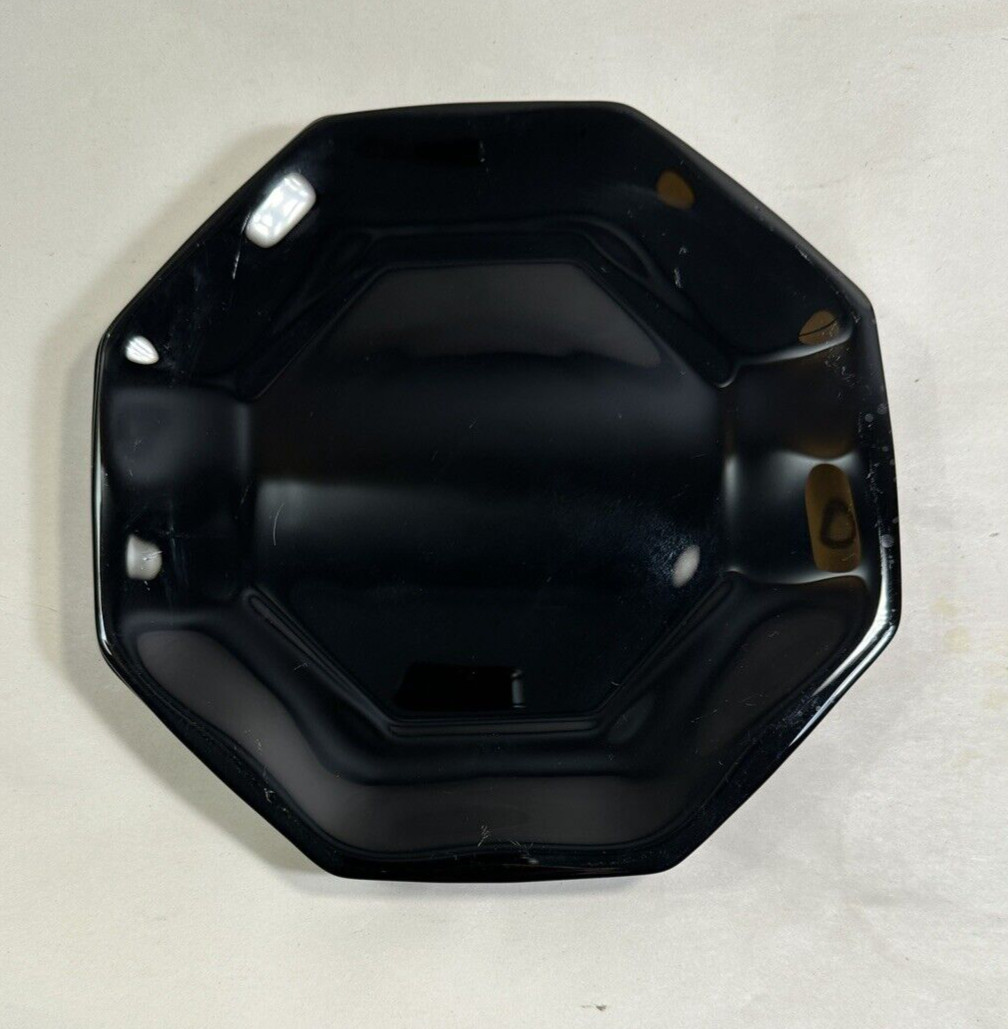 Arcoroc OCTIME Black Set Of 4 Salad Plates 7.5” Octagonal Sided Glass France - Image 4