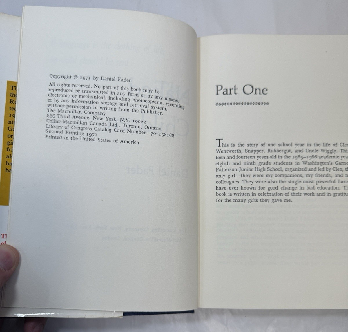 Daniel Fader - The Naked Children, 1971 - HC/DJ - 1st Edition 1st Printing - Image 3