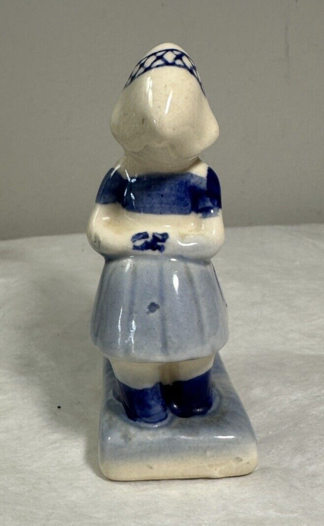 Vintage Hand-painted Blue & White Delft Holland Porcelain Figurine 3.75”, EUC - Image 1