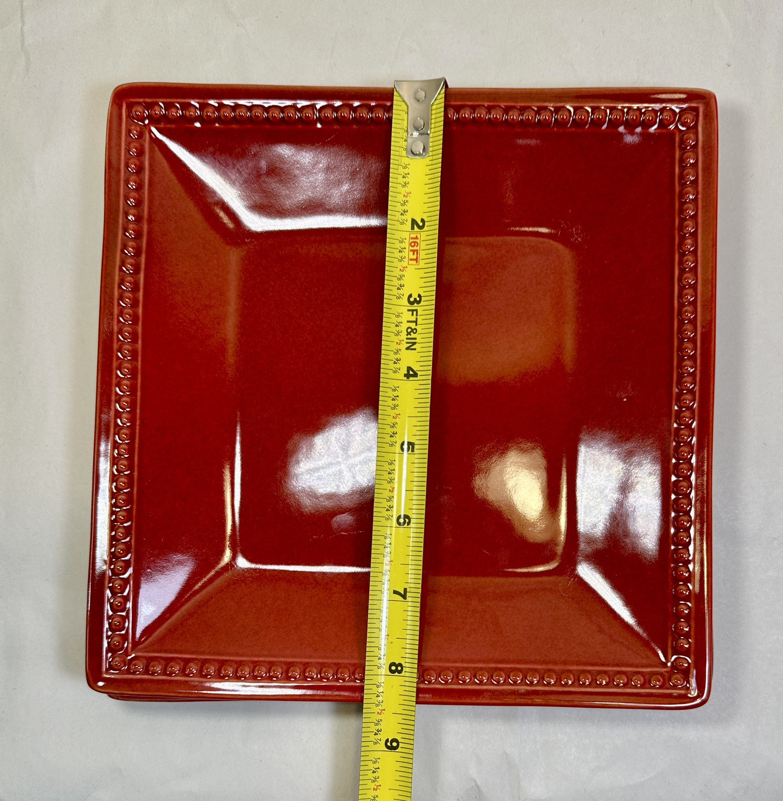 Set of 2 Pier 1 Imports Spice Route Paprika 8 3/8" Square Salad Plates - NOS - Image 2