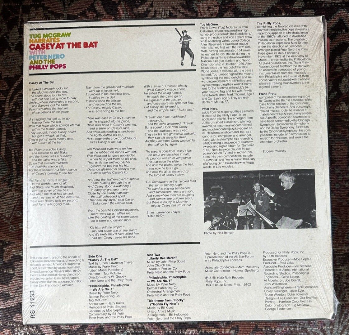 SEALED: TUG MCGRAW Casey At The Bat - Narrated Limited First Edition Record - Image 1