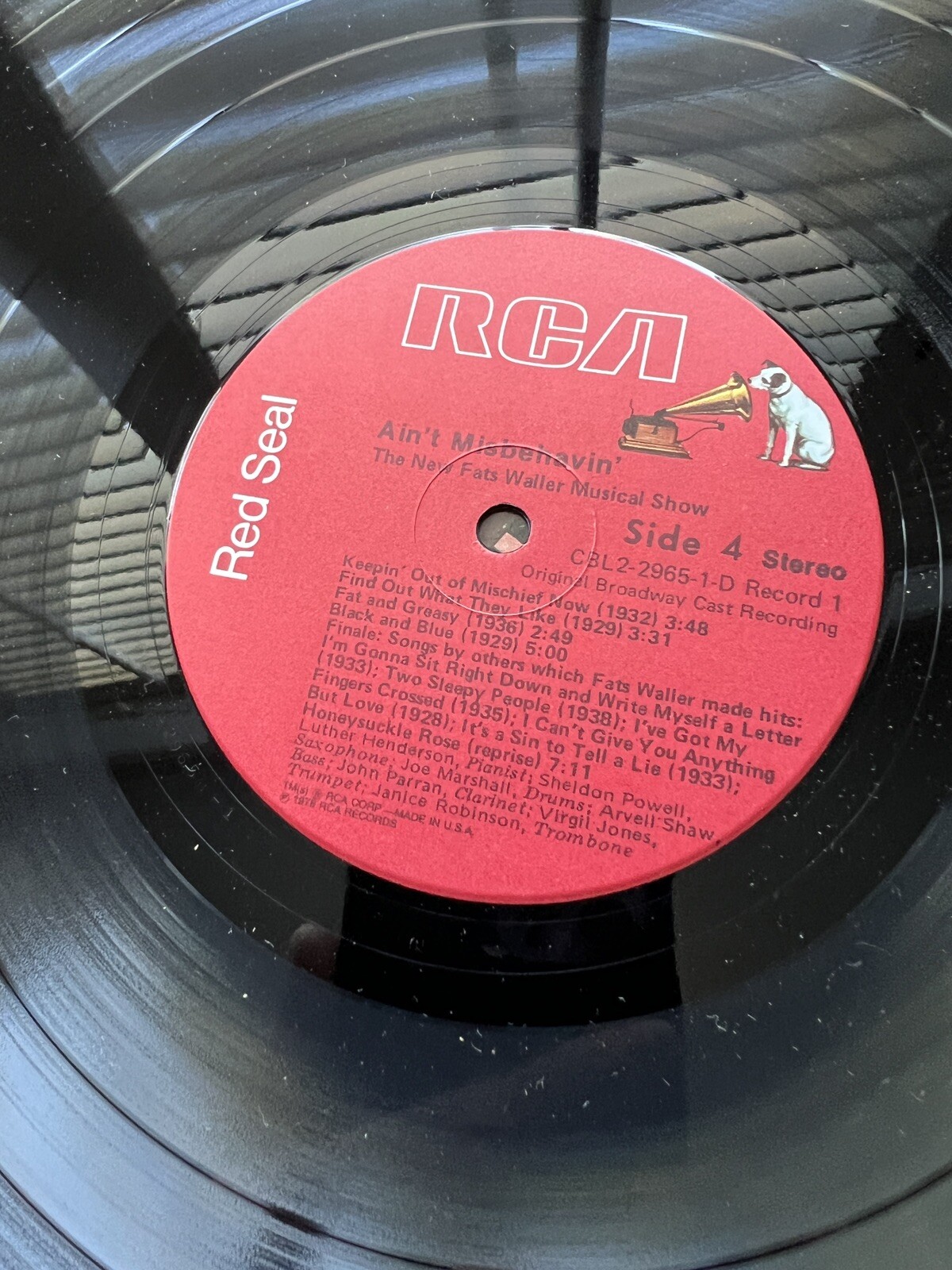 Ain't Misbehavin' Original Broadway Cast - RCA Red Seal – CBL2-2965 - Image 3