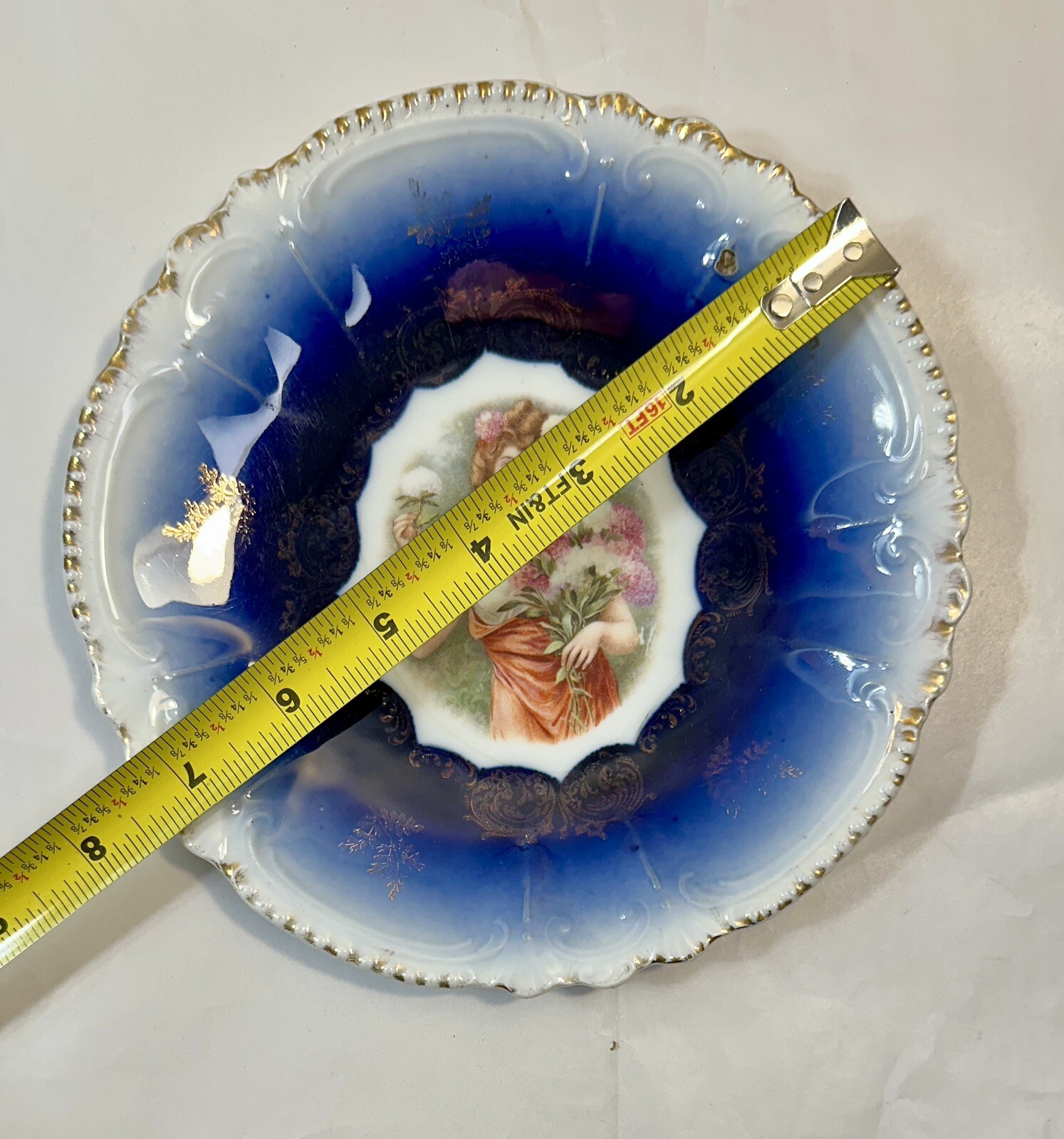 Royal Bavarian China P.M.B Germany Cobalt Plate - Manufacturing Defect - Image 5