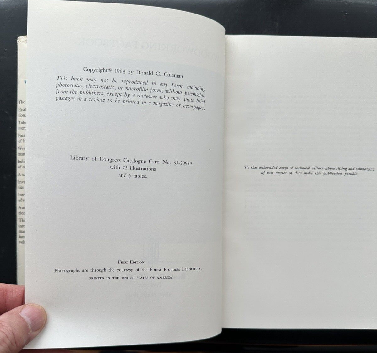 Woodworking Factbook Donald G. Coleman  Hardcover 1st Edition 1966 Vintage - Image 3