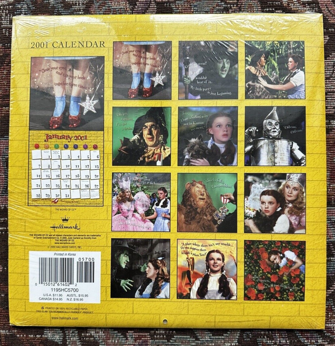 Three New Wizard of Oz Calendars:  2001, 2003, 2010 - New Sealed in Plastic - Image 2
