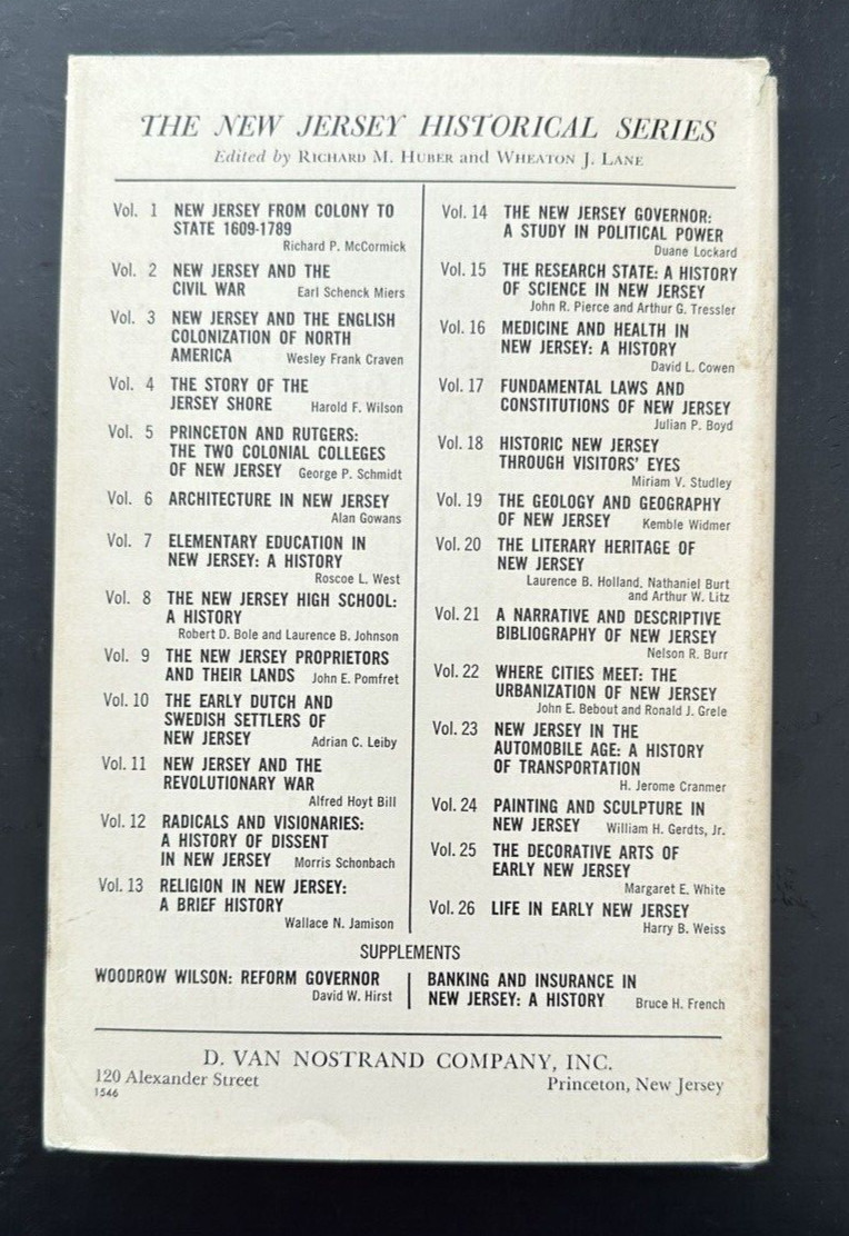 Bruce H French: Banking and Insurance in New Jersey - A History 1st Edition 1965 - Image 2