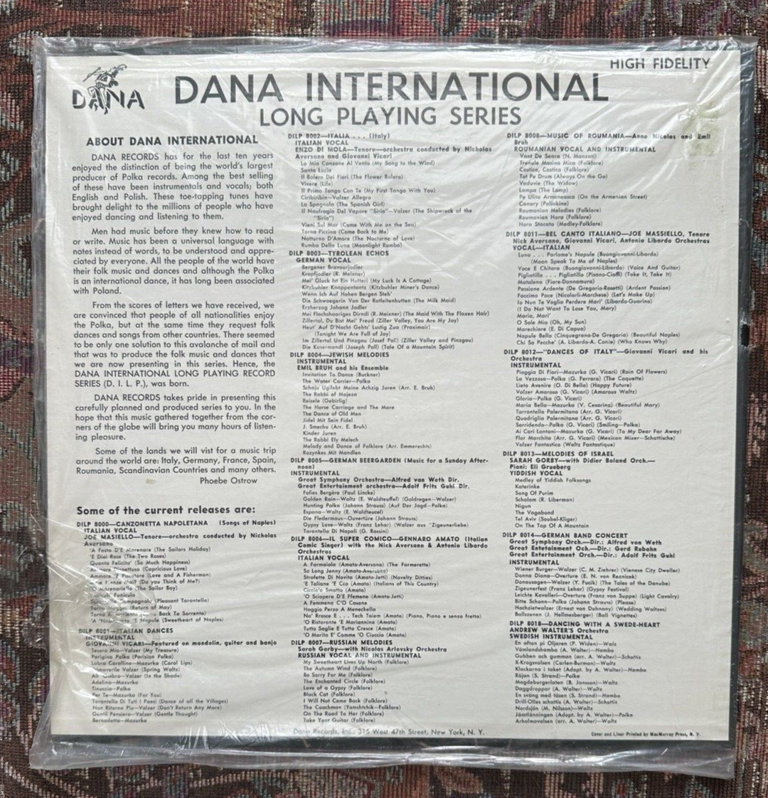 SEALED: Songs of Germany - Marianne Vasel and Erich Storz - DILP 8017 - Image 1