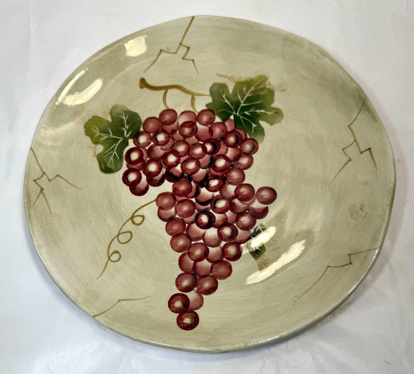 Set of 3 Tabletops Unlimited Cabernet Hand Painted Salad Plates 8 5/8" Grapes - Image 3