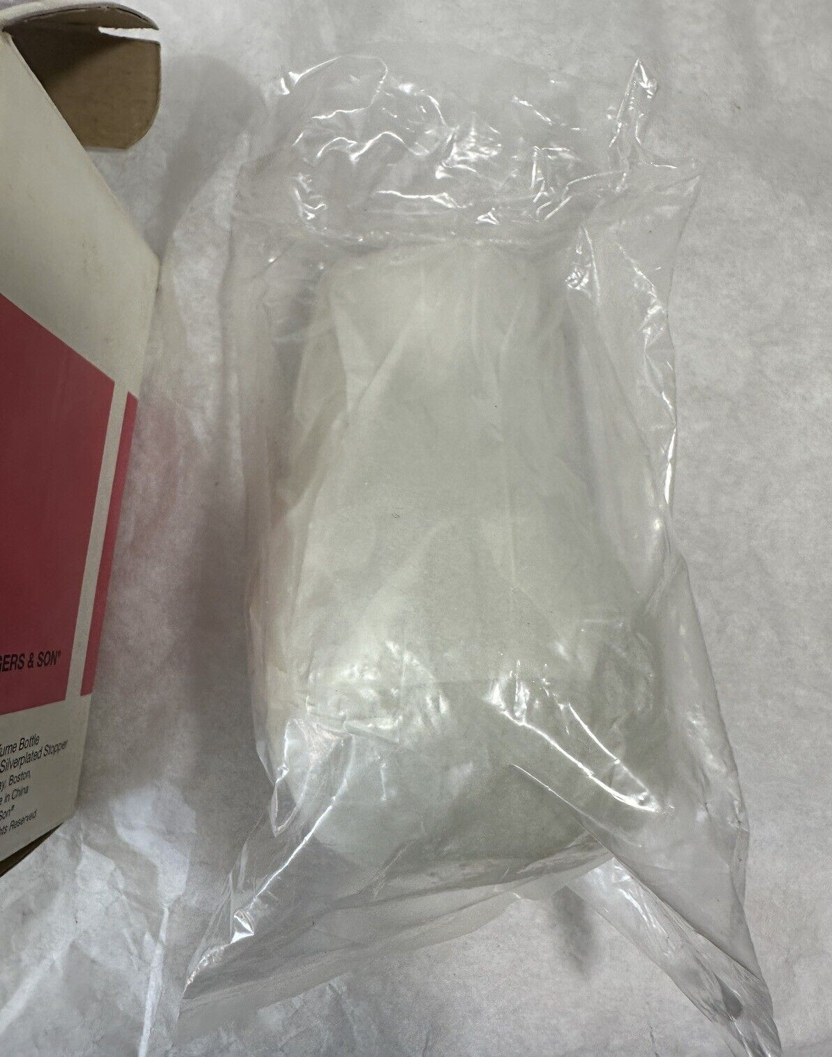 UNOPENED: WM Rogers Clear Glass Perfume Bottle With Silverplated Heart Stopper - Image 3