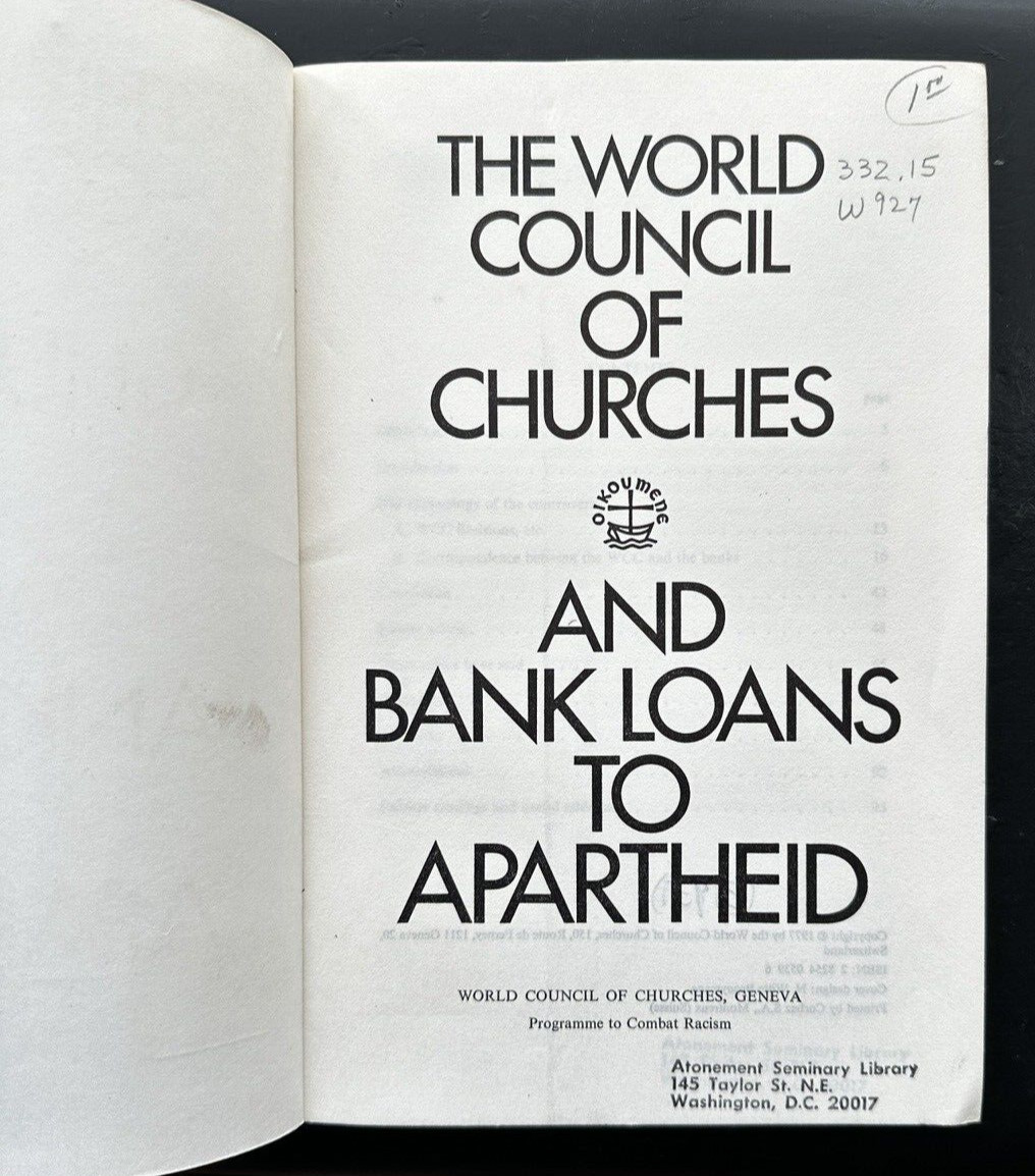 The World Council of Churches and Bank Loans to Apartheid - Image 1