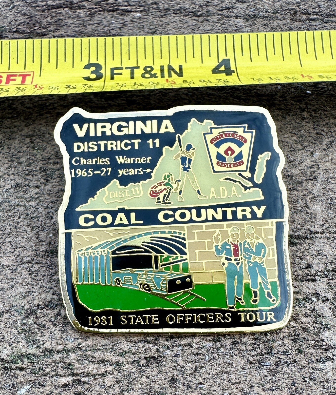 Virginia Coal Country Little League Pin - 1981 State Officers Tour - District 11 - Image 2