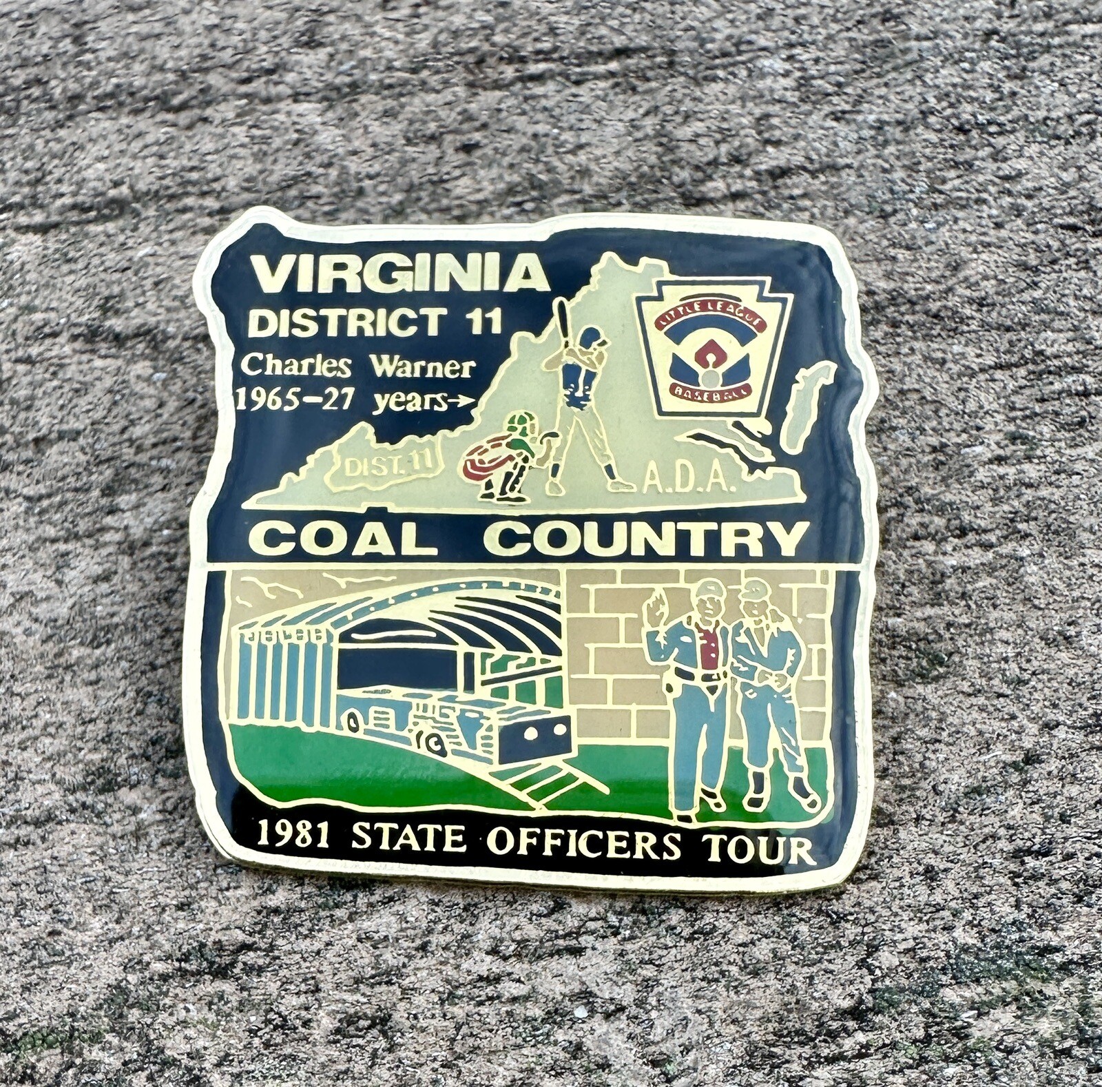 Virginia Coal Country Little League Pin - 1981 State Officers Tour - District 11