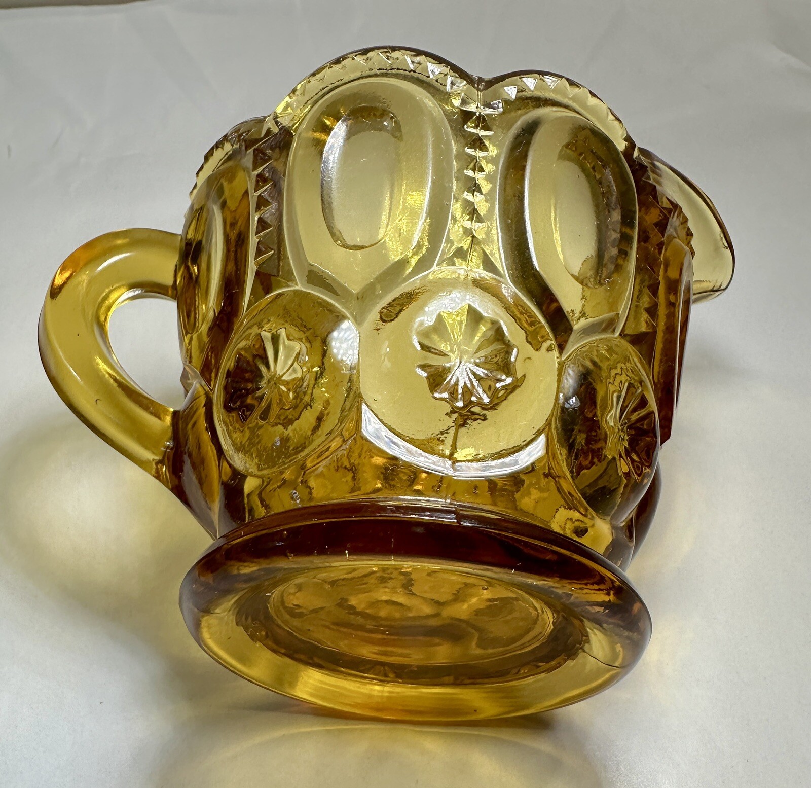 LE Smith Moon and Stars Amber Glass Creamer and Sugar Bowl - MINT - Image 8