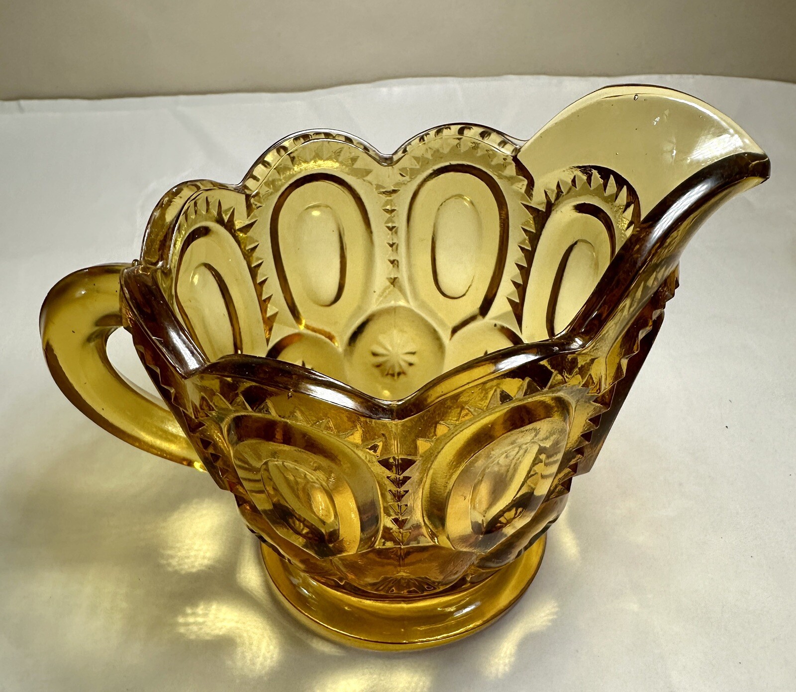 LE Smith Moon and Stars Amber Glass Creamer and Sugar Bowl - MINT - Image 9