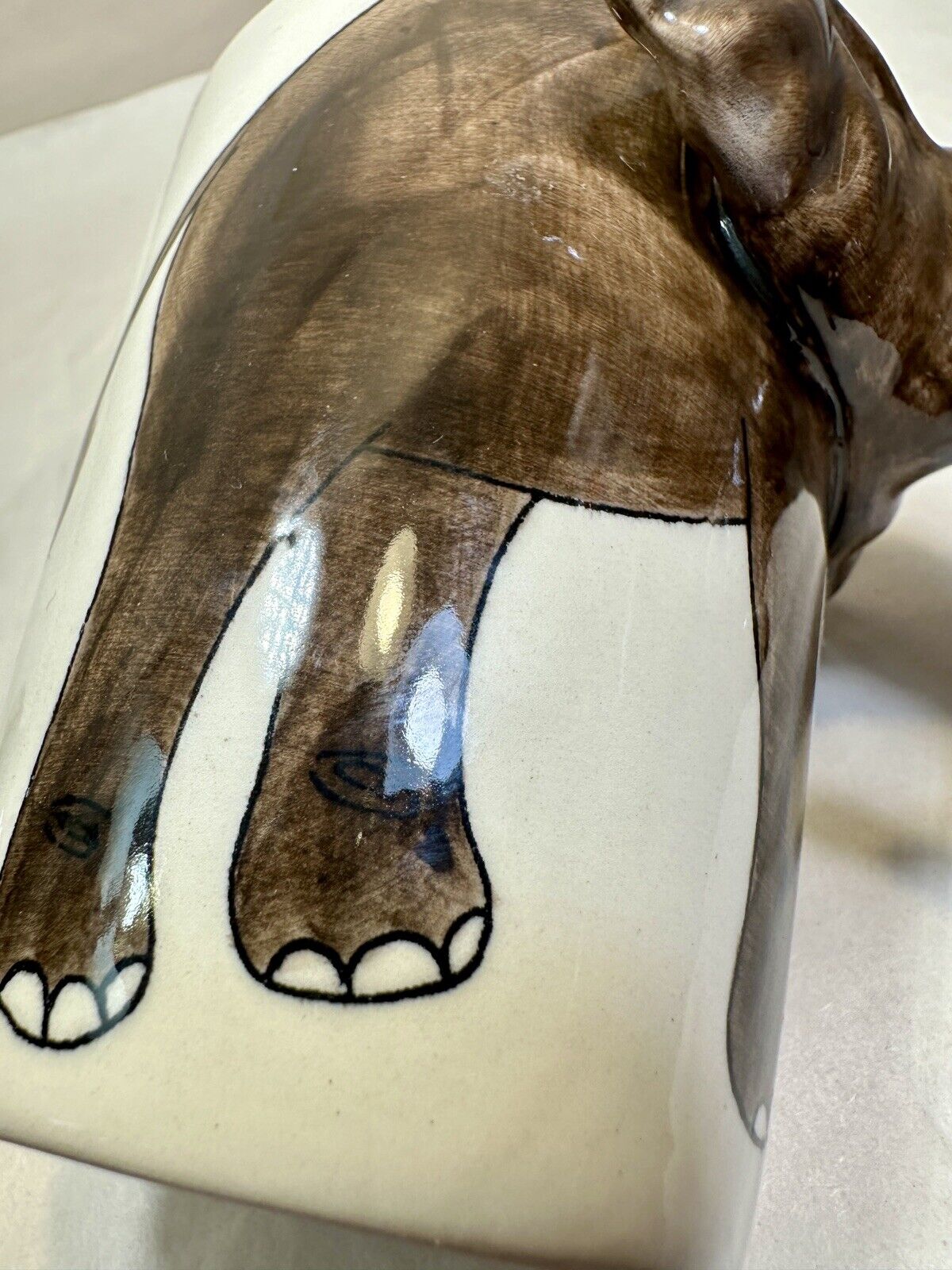 World Market 3D Elephant 12 Oz Ceramic Cream/Brown Coffee Mug Made in Thailand - Image 2