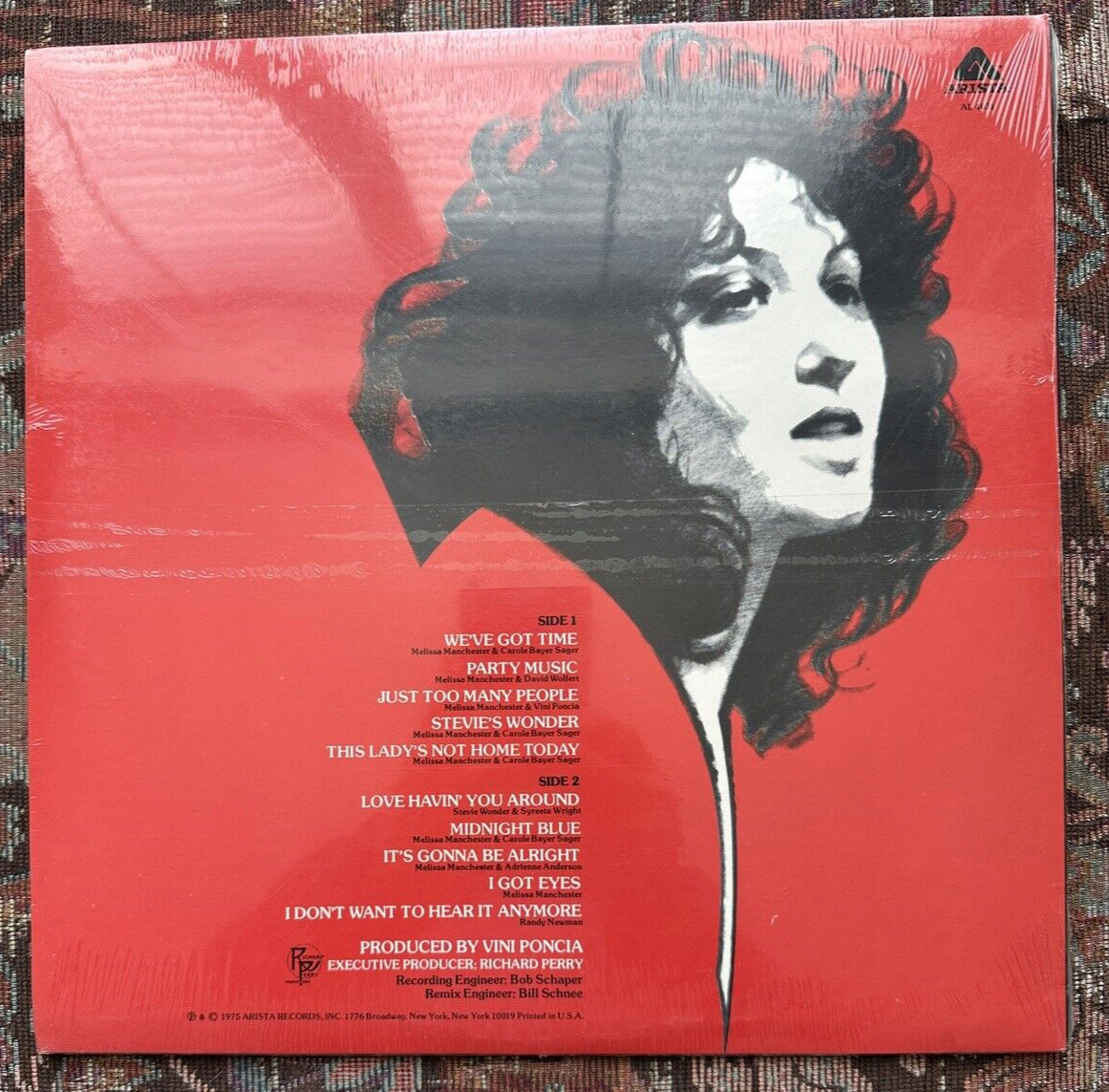 SEALED: Melissa Manchester - Melissa - Arista – AL 4031 - Image 1