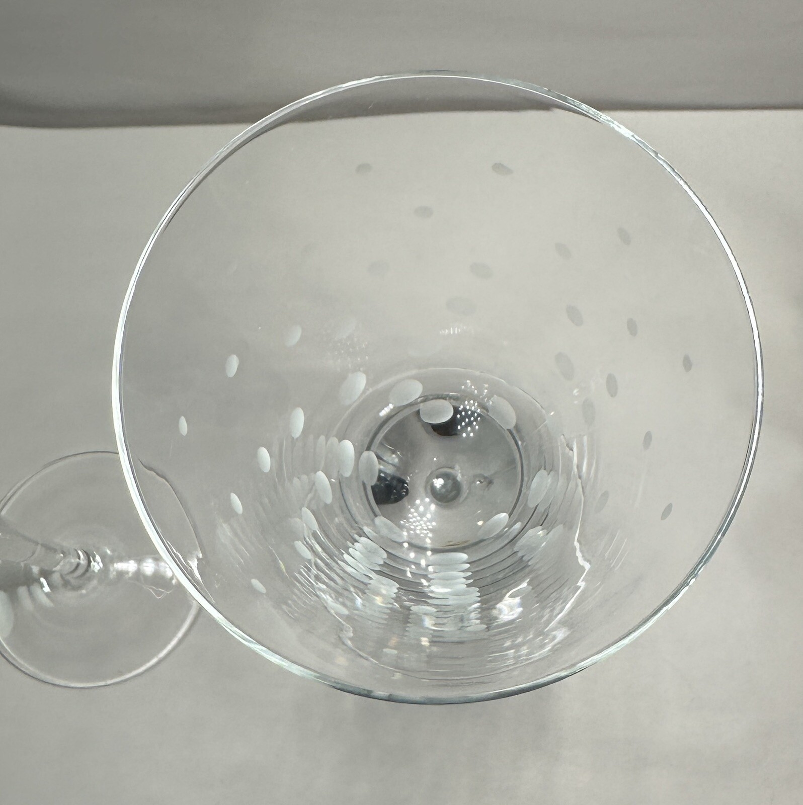 PIER 1 Pair (2) Etched Dots Glass Goblets - 9 3/4” Tall - 8 oz - Image 2