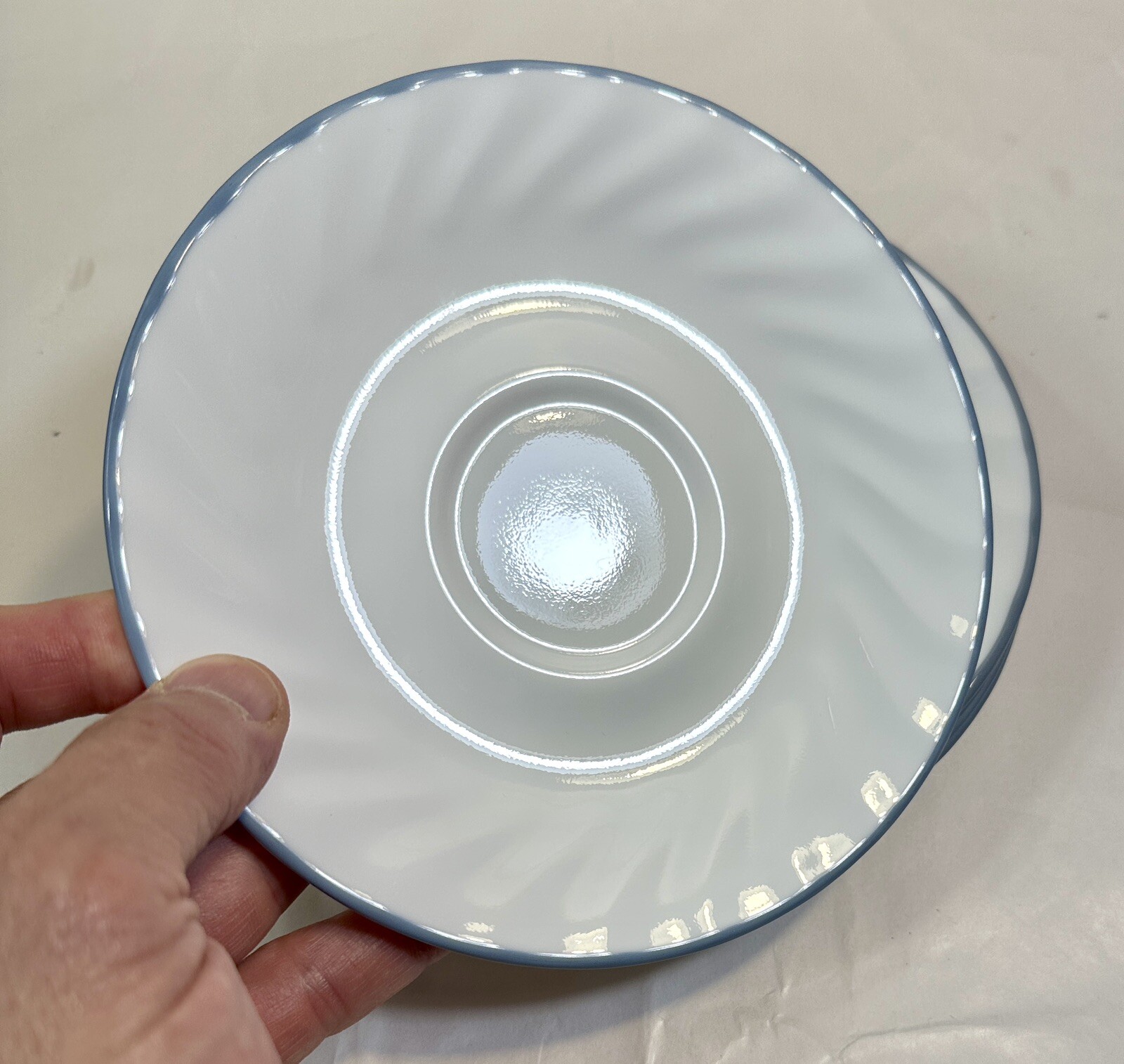 Set of Six (6) Corelle Pink Trio Saucers - 6 1/8" - Unboxed, NWOT - Image 2