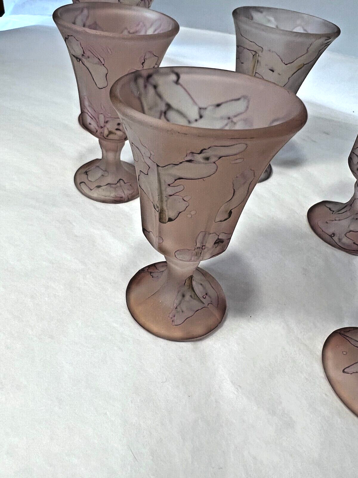 Six (6) Italian Hand Decorated Cordial Glasses - 3" tall - Image 5