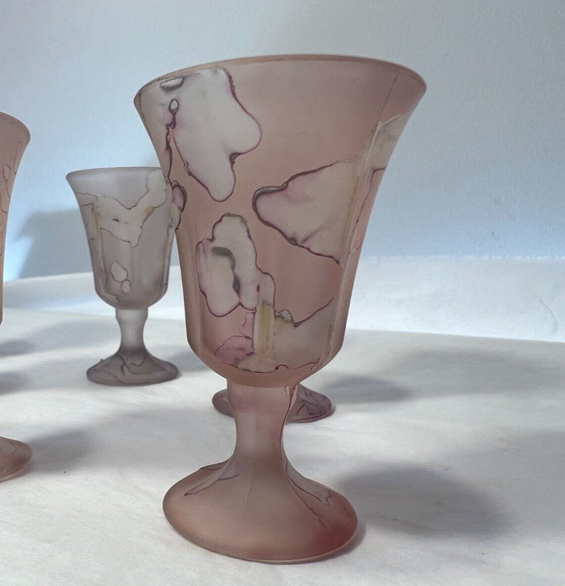 Six (6) Italian Hand Decorated Cordial Glasses - 3" tall - Image 6