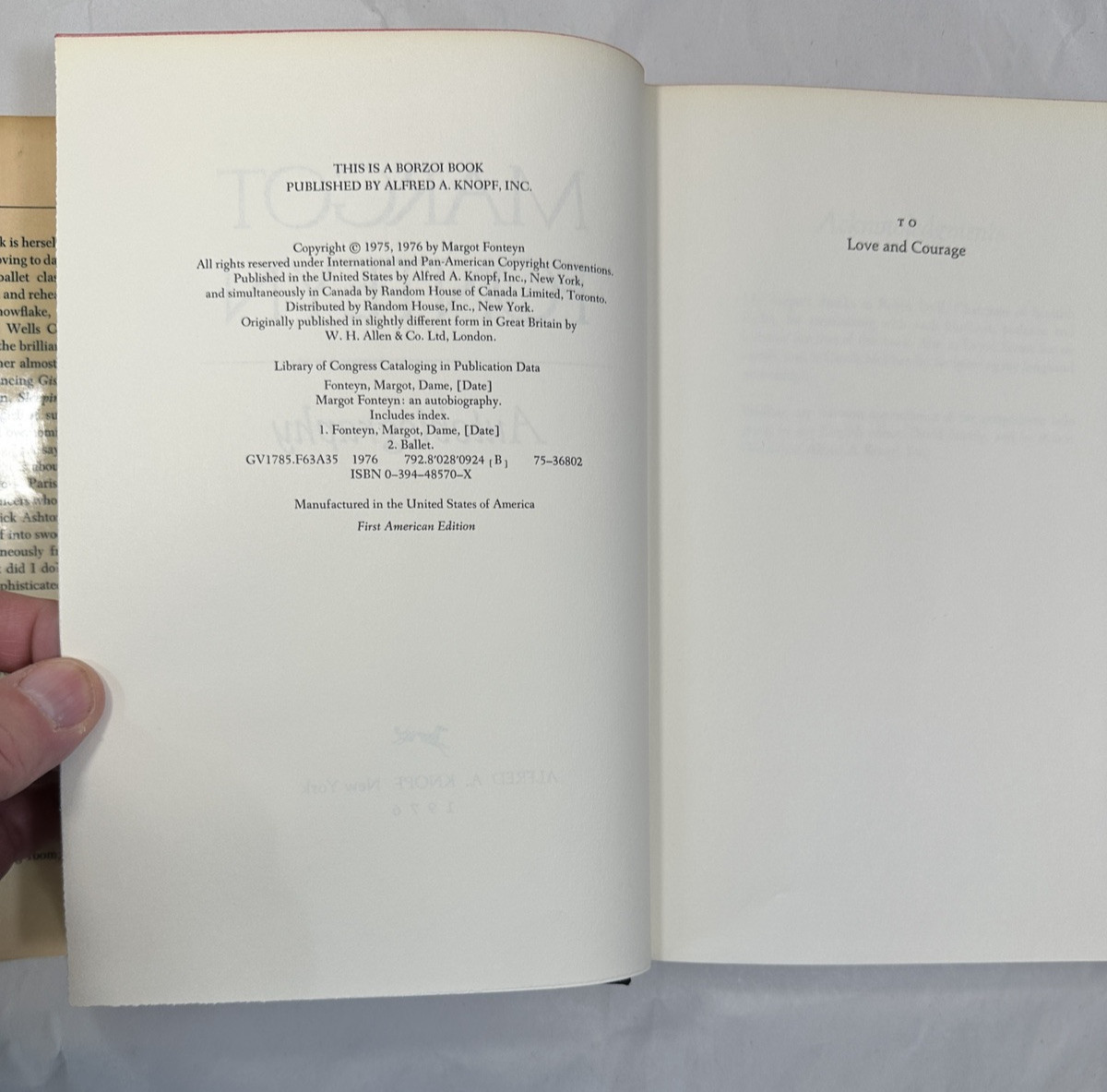 Autobiography of Margot Fonteyn -- 1976 1st American Edition Alfred Knopf - Image 3