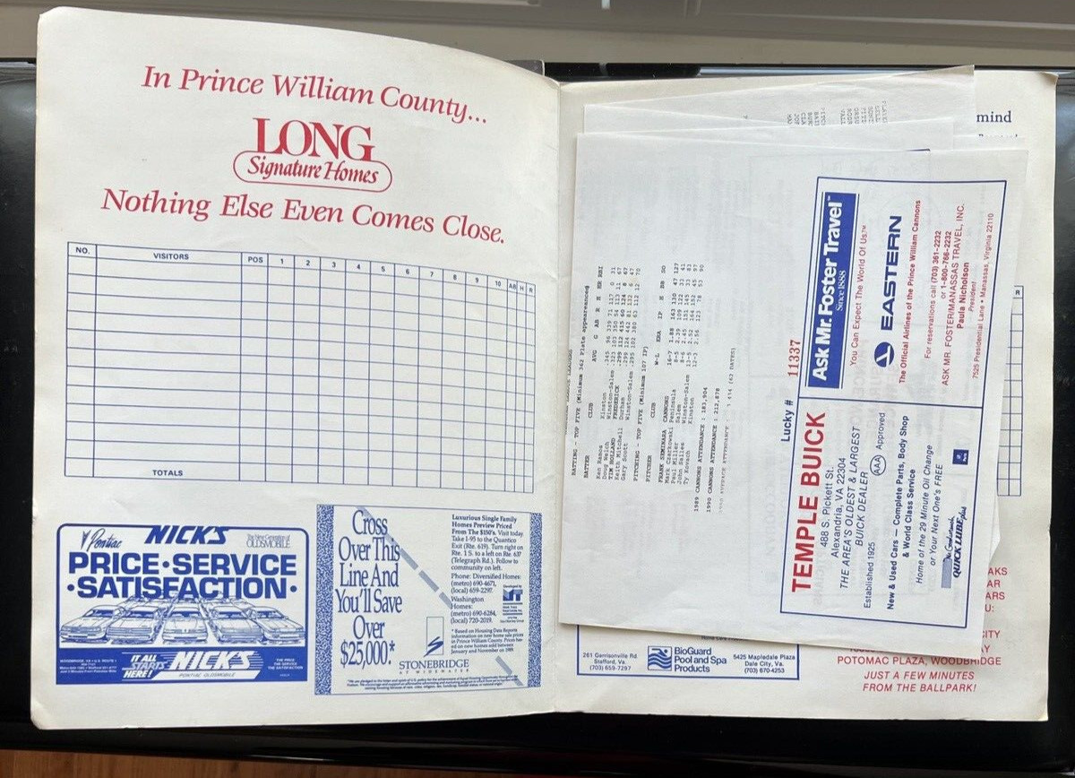 Carolina Cannons 1990 Yearbook and Scorecard - Image 5