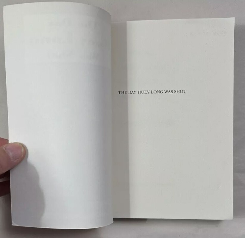 The Day Huey Long Was Shot - David Zinman - (1993 Paperback) -  Pristine, Unread - Image 1