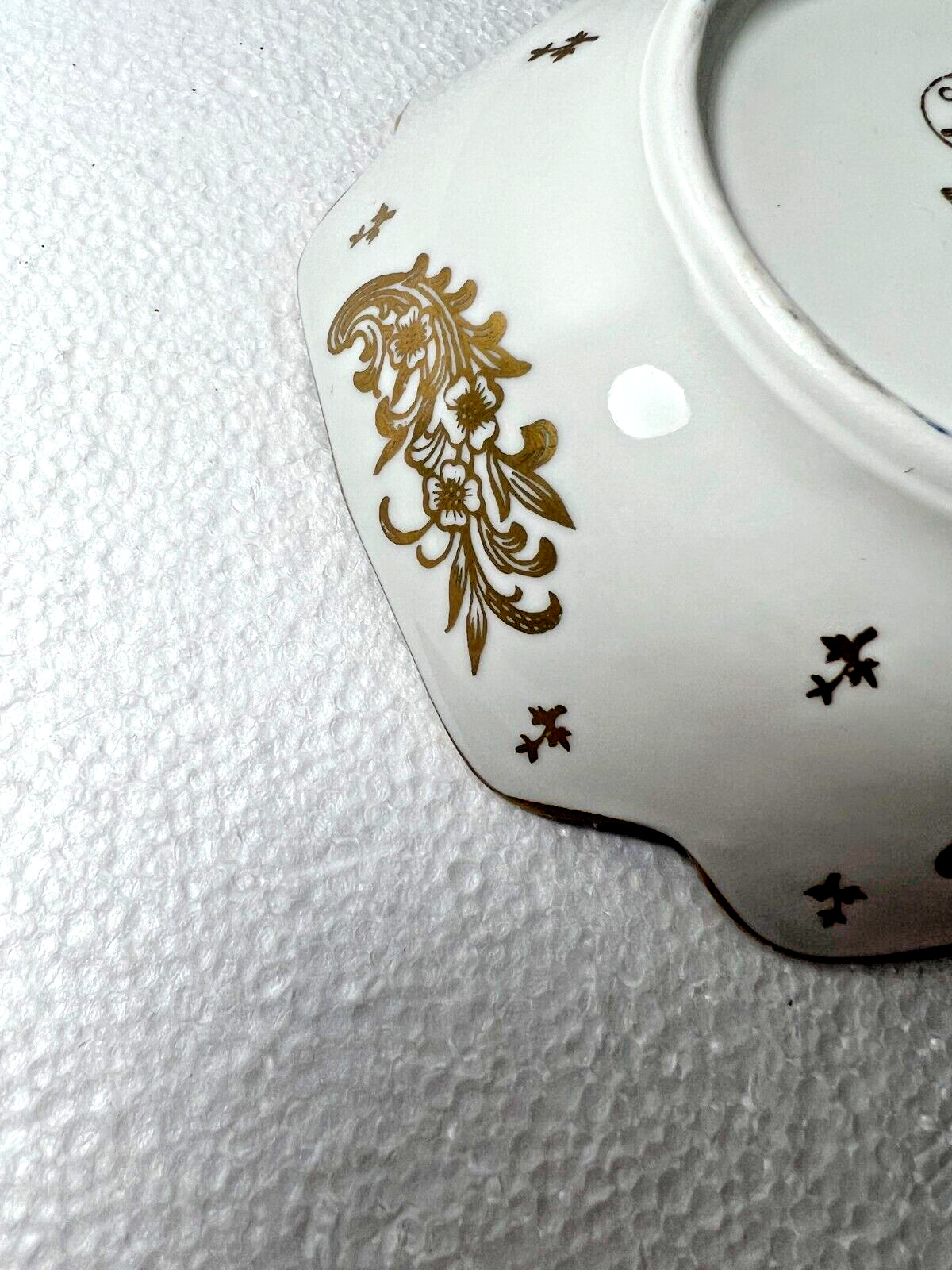 Couleuvre Ligne Limoise D’Art Tirage Reserve Blue and Gold Trinket Tray Flowers - Image 3