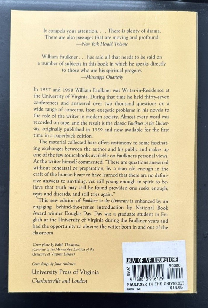 Faulkner in the University - Frederick Gwynn, Editor - Image 1