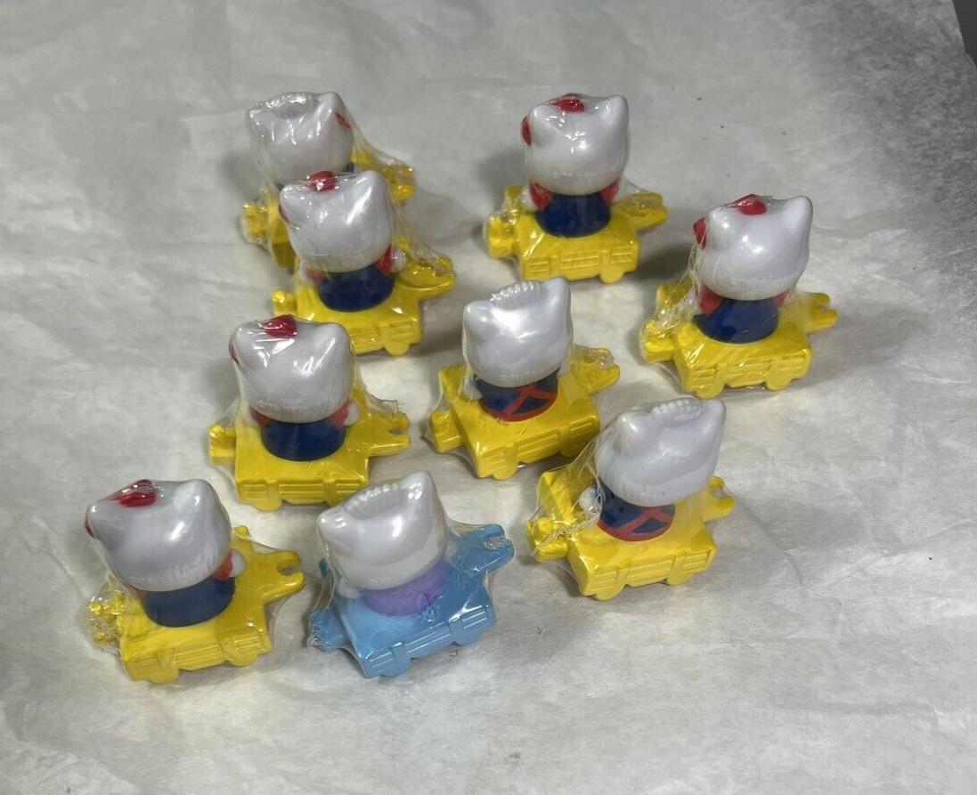 Nine (9) Hello Kitty Nestle Ice Cream Trolley Mini Toys  - Sealed in Plastic - Image 5