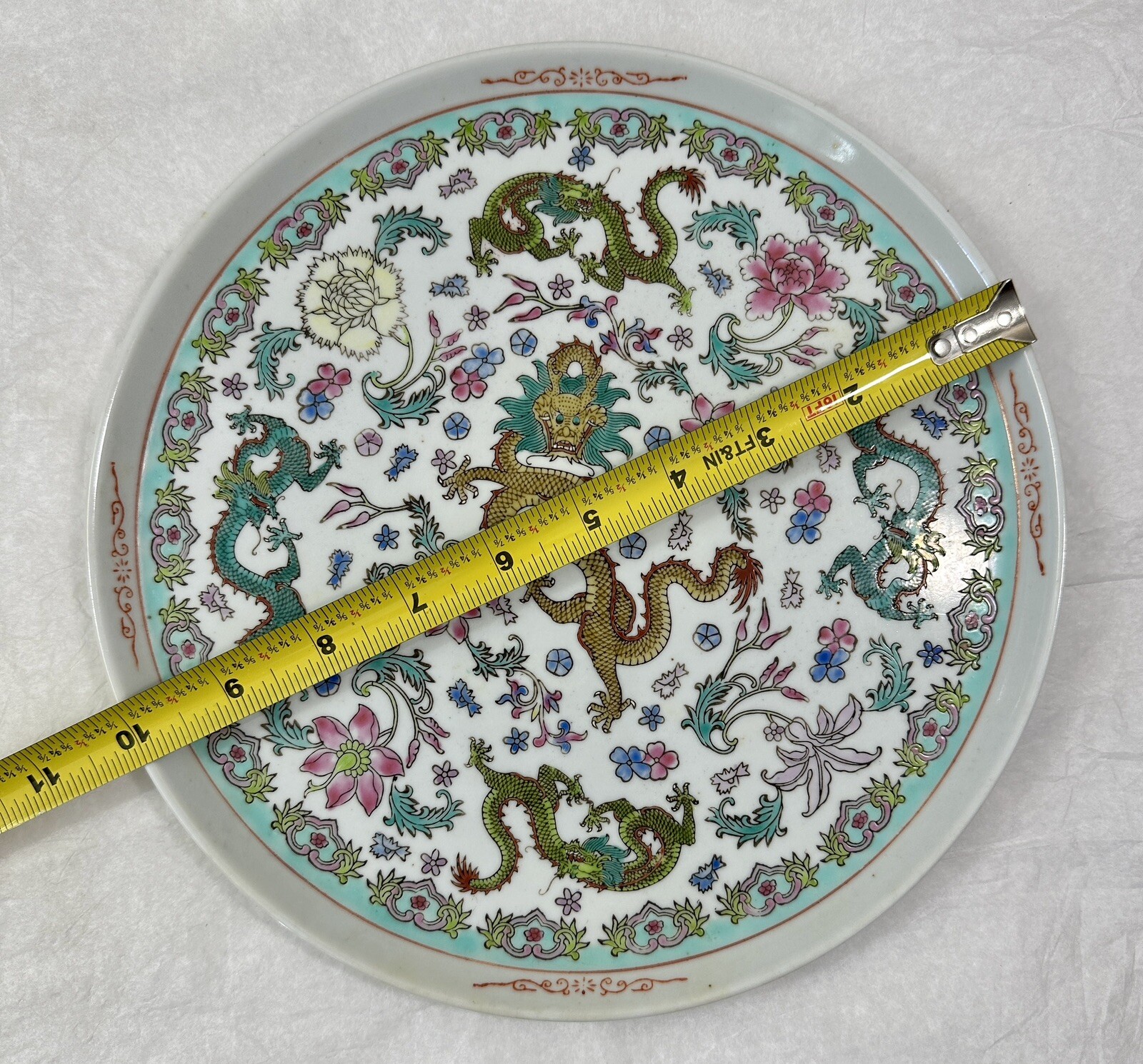 Hand Painted Plate From China - Dragons - 10" - Image 1