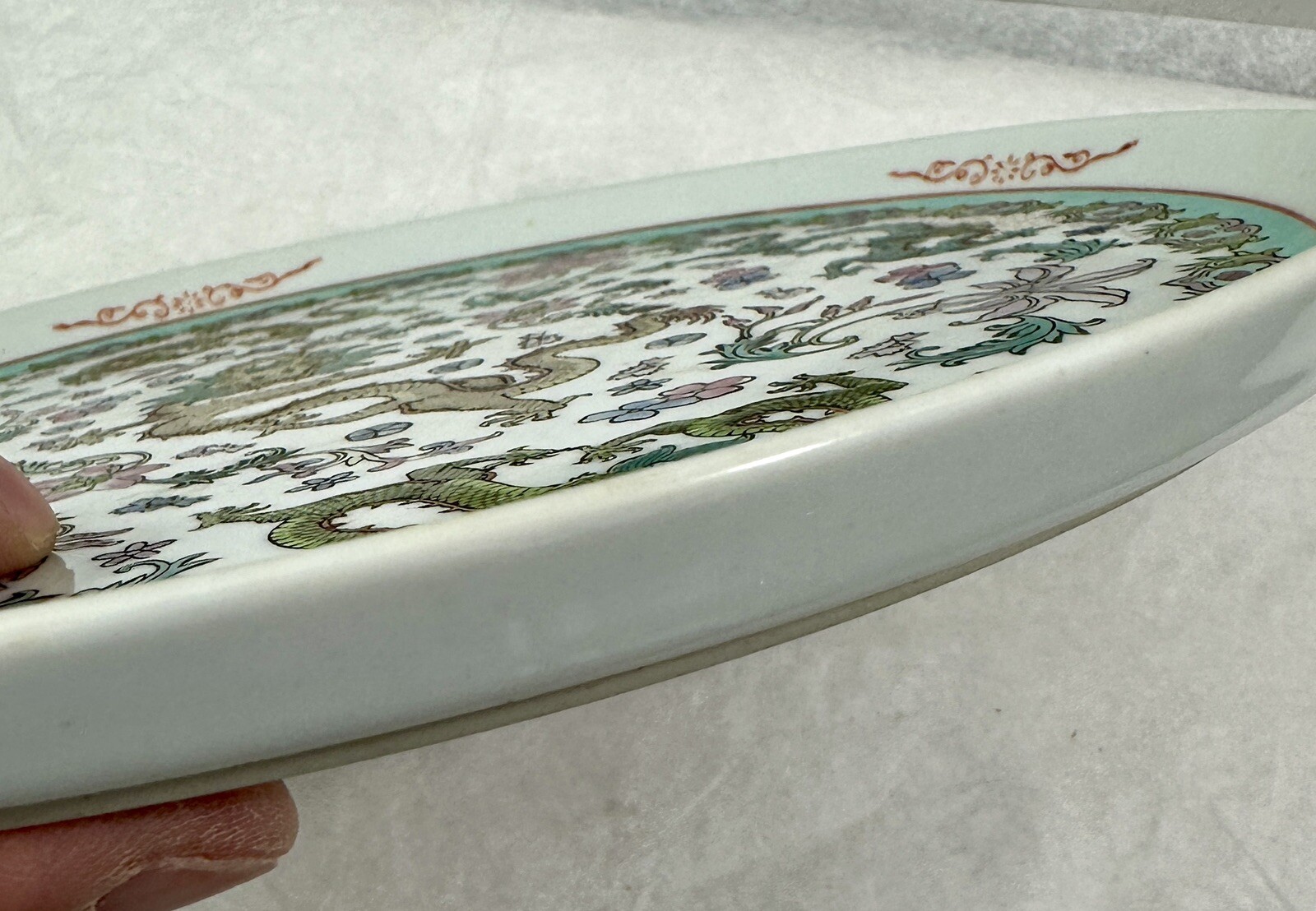 Hand Painted Plate From China - Dragons - 10" - Image 2