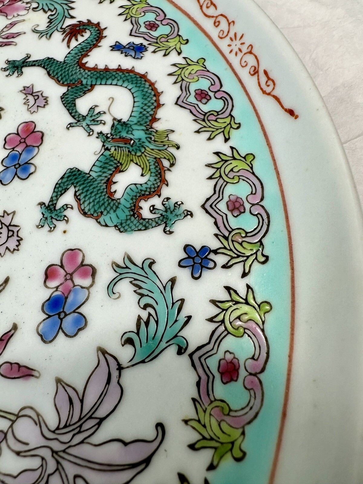 Hand Painted Plate From China - Dragons - 10" - Image 4