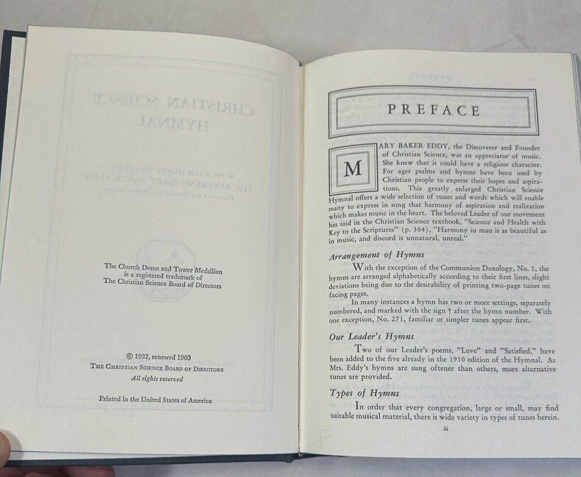 Christian Science Hymnal - 1960 - Hardcover - Reverend Mary Baker Eddy - Image 2